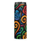 Psychedelische regenboog bloemenpatroon thermosbeker (Achterkant)