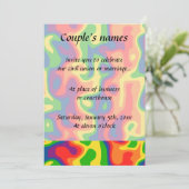 Psychedelische regenboog bruiloft kaart (Staand voorkant)