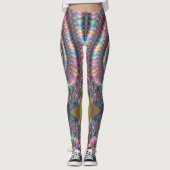 Psychedelische Regenboog Eenhoorn Nautilus 3D Frac Leggings (Voorkant)