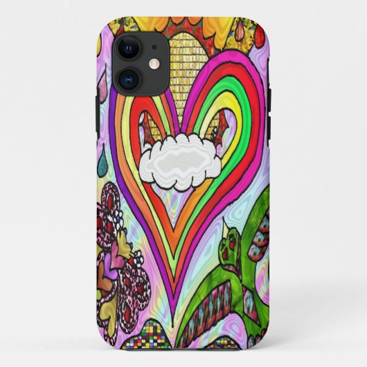 Psychedelische Regenboog Hart Kunstprint Case-Mate iPhone Case (Achterkant)