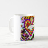 Psychedelische Regenboog Hart Kunstprint Koffiemok (Voorkant links)