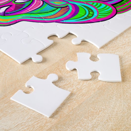Psychedelische regenboog legpuzzel (Zijkant)
