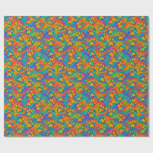 Psychedelische Regenboog Poot Print Patroon Gift W Cadeaupapier
