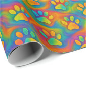 Psychedelische Regenboog Poot Print Patroon Gift W Cadeaupapier (Rol Hoek)