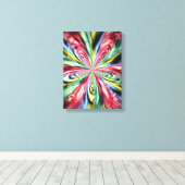 Psychedelische Regenboog Spiraal Fractale Kunst Canvas Afdruk (Insitu (Houten vloer))