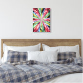 Psychedelische Regenboog Spiraal Fractale Kunst Canvas Afdruk (Insitu (Slaapkamer))