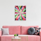 Psychedelische Regenboog Spiraal Fractale Kunst Canvas Afdruk (Insitu (Woonkamer))