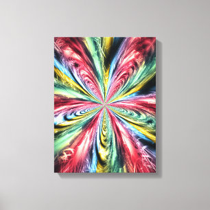 Psychedelische Regenboog Spiraal Fractale Kunst Canvas Afdruk