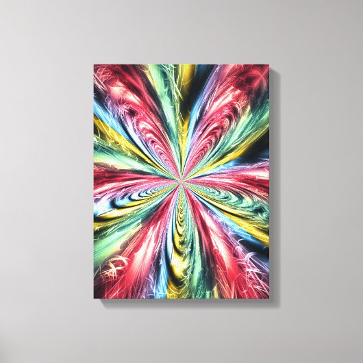 Psychedelische Regenboog Spiraal Fractale Kunst Canvas Afdruk (Voorkant)
