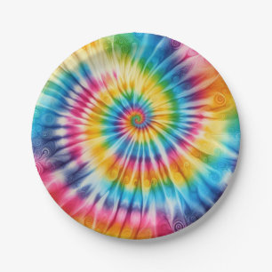 Psychedelische Regenboog Tie-Dye Retro Papieren Bo Bordje
