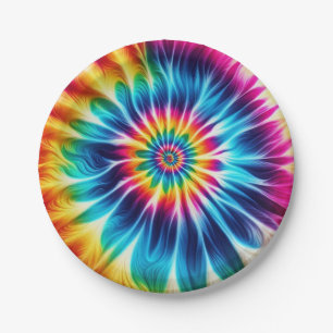 Psychedelische Regenboog Tie-Dye Retro Papieren Bo Bordje