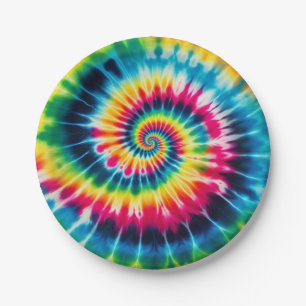Psychedelische Regenboog Tie-Dye Retro Papieren Bo Bordje