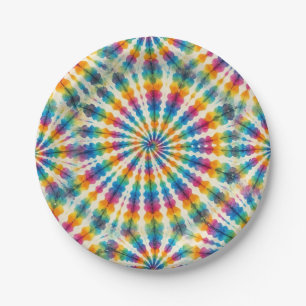 Psychedelische Regenboog Tie-Dye Retro Papieren Bo Bordje