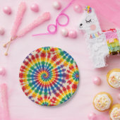 Psychedelische Regenboog Tie-Dye Retro Papieren Bo Bordje (Feest)