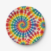 Psychedelische Regenboog Tie-Dye Retro Papieren Bo Bordje (Voorkant)