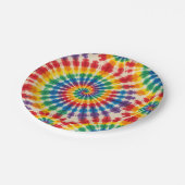 Psychedelische Regenboog Tie-Dye Retro Papieren Bo Bordje (Gekanteld)