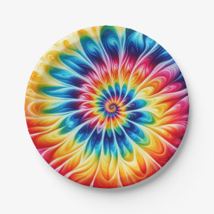 Psychedelische Regenboog Tie-Dye Retro Papieren Bo Bordje