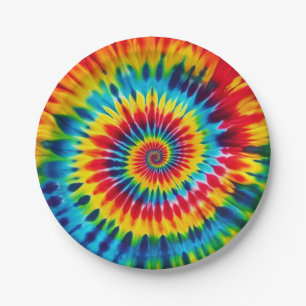 Psychedelische Regenboog Tie-Dye Retro Papieren Bo Bordje