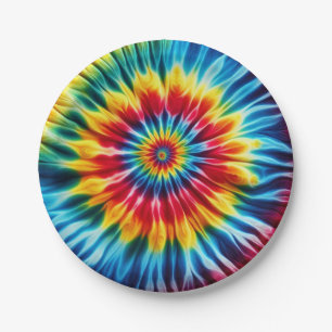Psychedelische Regenboog Tie-Dye Retro Papieren Bo Bordje