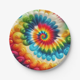 Psychedelische Regenboog Tie-Dye Retro Papieren Bo Bordje