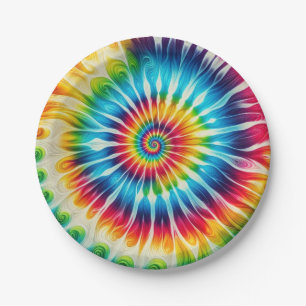 Psychedelische Regenboog Tie-Dye Retro Papieren Bo Bordje