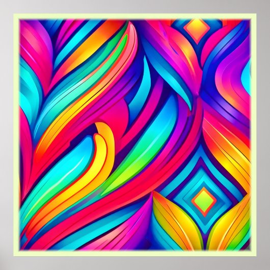 Psychedelische Regenboog Vortex Poster (Voorkant)