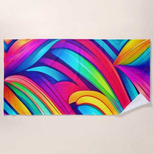 Psychedelische Regenboog Vortex Strandlaken (Voorkant)