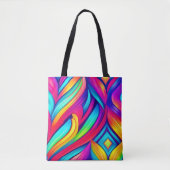 Psychedelische Regenboog Vortex Tote Bag (Voorkant)