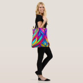 Psychedelische Regenboog Vortex Tote Bag (Op model)