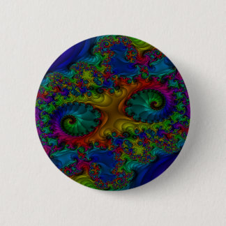 Psychedelische regenboogfractale Button