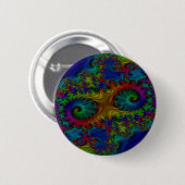 Psychedelische regenboogfractale Button (Voorkant /achterkant)