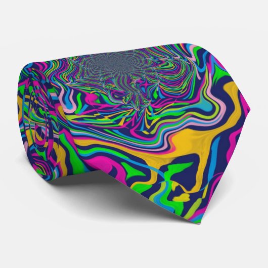 Psychedelische regenboogkleurige stropdas (Opgerold)