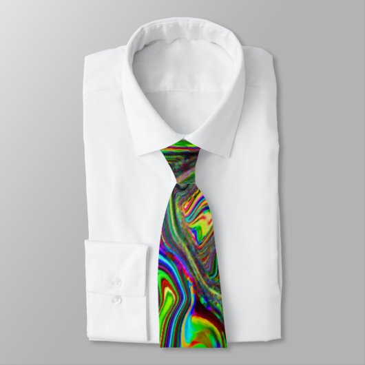 Psychedelische regenboogkleurstrook stropdas (Gebonden)