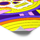 psychedelische regenboogschedel poster (Hoek)