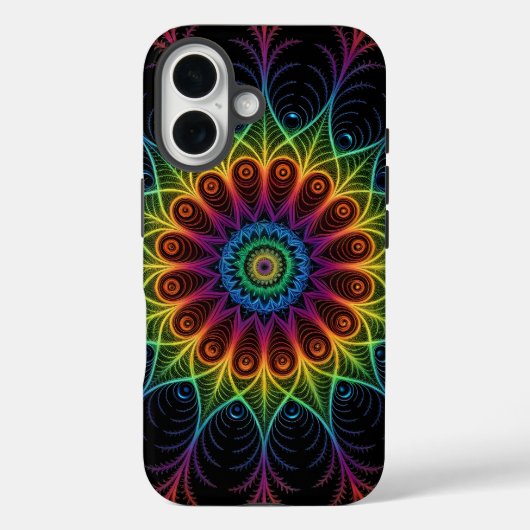 Psychedelische regenboogspectrum fractale wervelvo Case-Mate iPhone case (Achterkant)