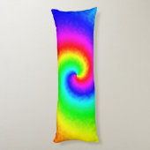Psychedelische Regenboogspiraal van Transformatie Lichaamskussen (Achterkant (Verticaal))