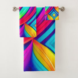 psychedelische regenboogvortex bad handdoek