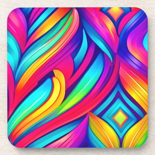 psychedelische regenboogvortex bier onderzetter (Voorkant)