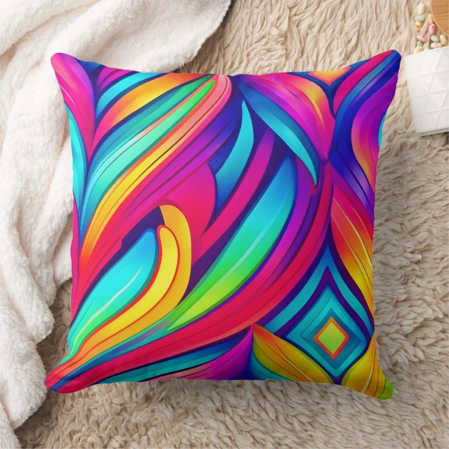 psychedelische regenboogvortex kussen (Deken)