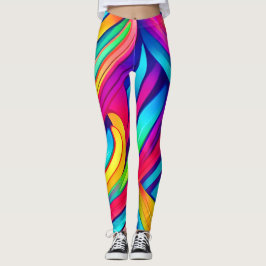 psychedelische regenboogvortex leggings