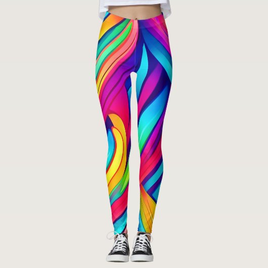 psychedelische regenboogvortex leggings (Voorkant)