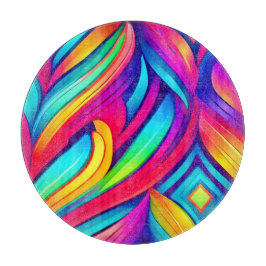 psychedelische regenboogvortex snijplank