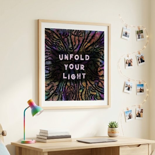 Psychedelische Regenboogwervelingen Motiverende Ty Poster