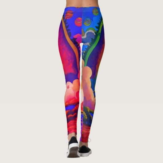 Psychedelische Reis Leggings: Hippie Vibes & Regga Leggings (Achterkant)