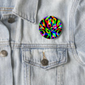 Psychedelische Reis Snaar Donker Ronde Button 5,7 Cm (In situ)
