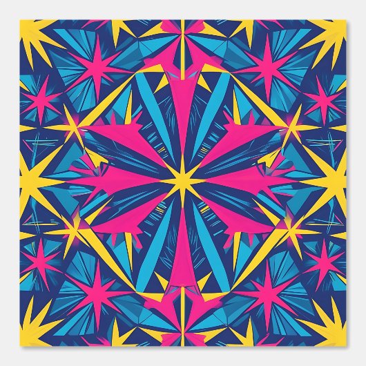 Psychedelische Retro Caleidoscoop Peel en Stick Behang (Voorkant)