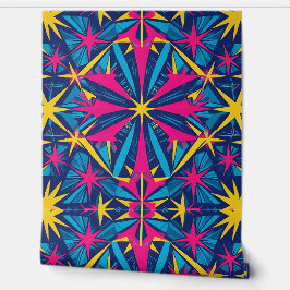 Psychedelische Retro Caleidoscoop Peel en Stick Behang