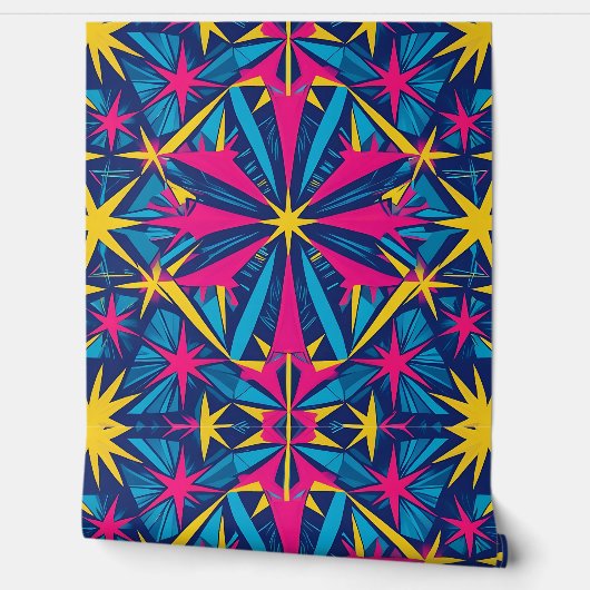 Psychedelische Retro Caleidoscoop Peel en Stick Behang (Afrollen)