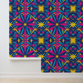 Psychedelische Retro Caleidoscoop Peel en Stick Behang