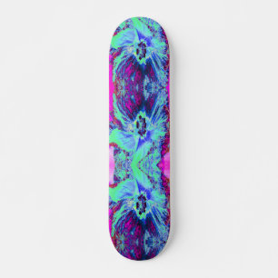 Psychedelische Retro Groene en Blauwe Hibiscus Blo Persoonlijk Skateboard